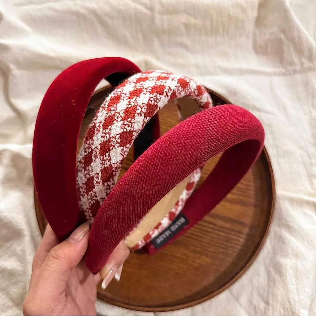 网红秋冬红色发箍女款新款头箍复古发卡发捆头饰新年喜庆防滑发饰