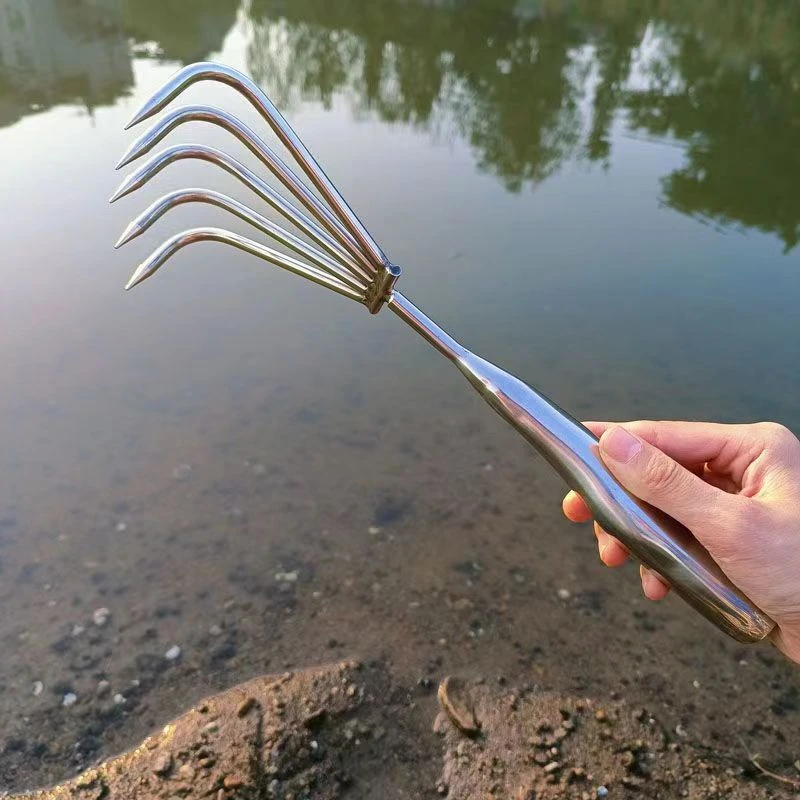 白钢赶海耙松土挖蛤蜊搂树叶刨土结实耐用挖贝壳赶海种花园艺工具