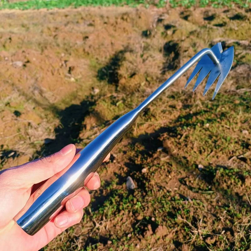 拔草神器不锈钢多用除草锄草工具升级款四齿起根连根取根取草新款