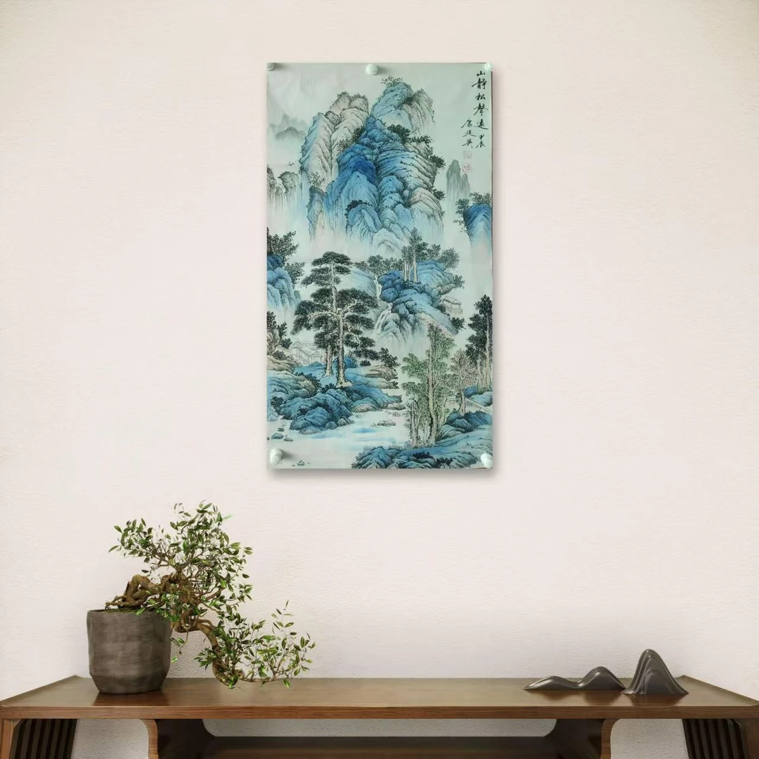 康廷英-手绘国画-1-1-山静松声-四尺-宣纸-客厅办公室挂画
