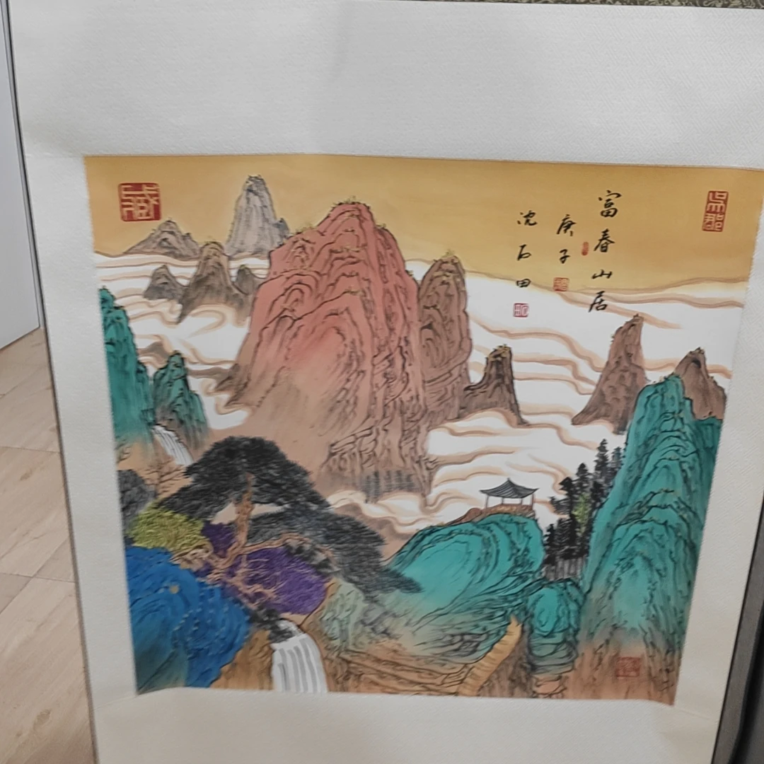 沈石田-85-手绘国画-山水-4平尺-卷轴-客厅办公室挂画