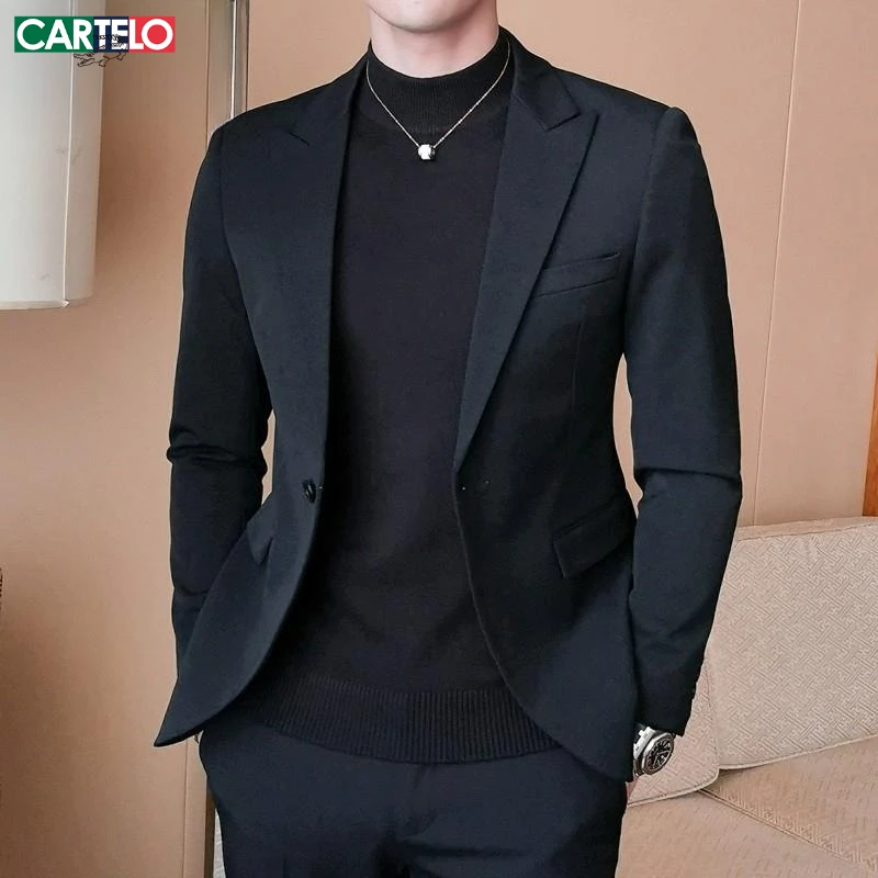 卡帝乐鳄鱼休闲西装外套男士春秋季新款正装结婚礼服潮流小西服男