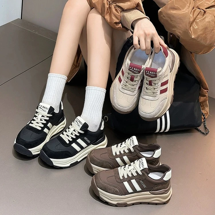 【慢慢女鞋】2024年时尚休闲厚底休闲鞋秋季潮流低帮1977