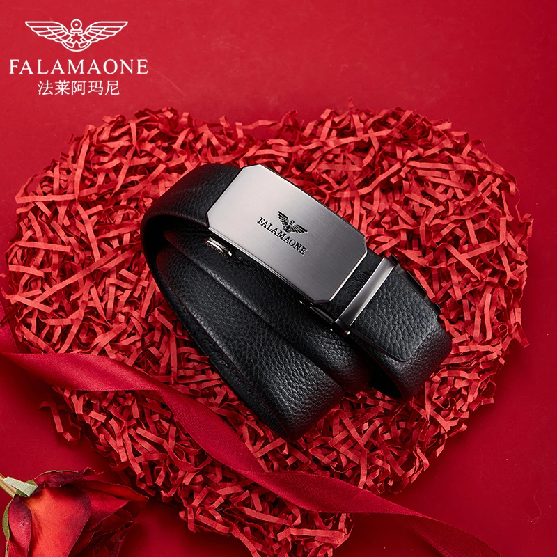法莱阿玛尼皮带男士真皮自动扣款腰带爆款2025新款送男朋友送老公
