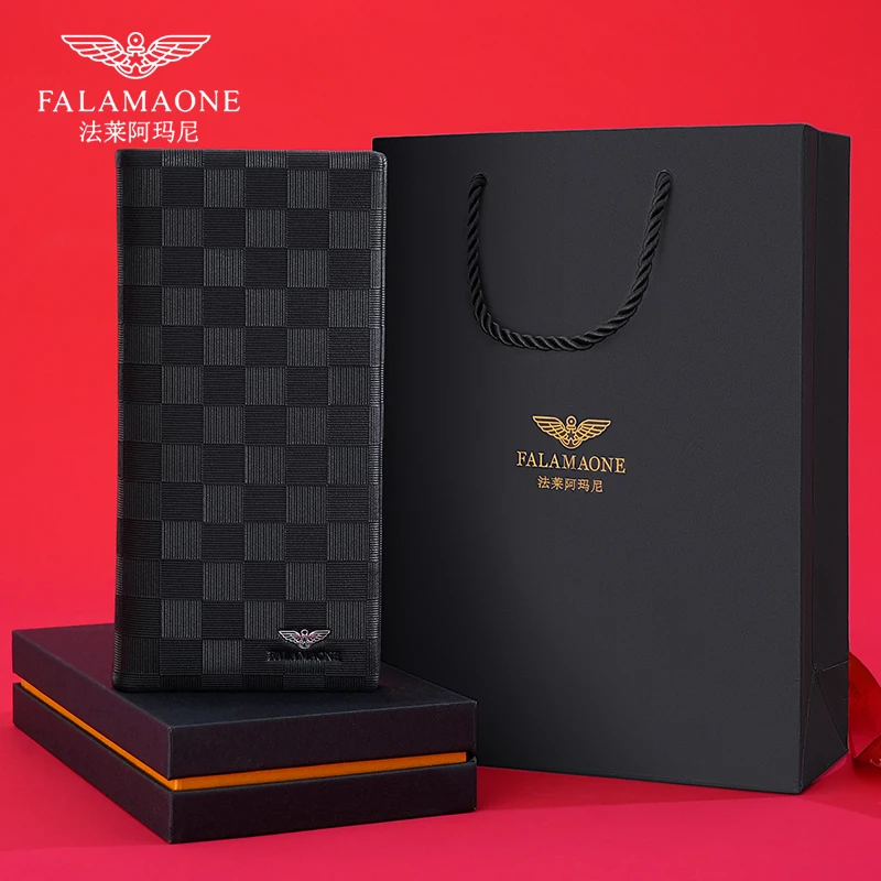 男士真皮钱包名牌法莱阿玛尼2025新款专柜高档钱夹送男友生日礼物