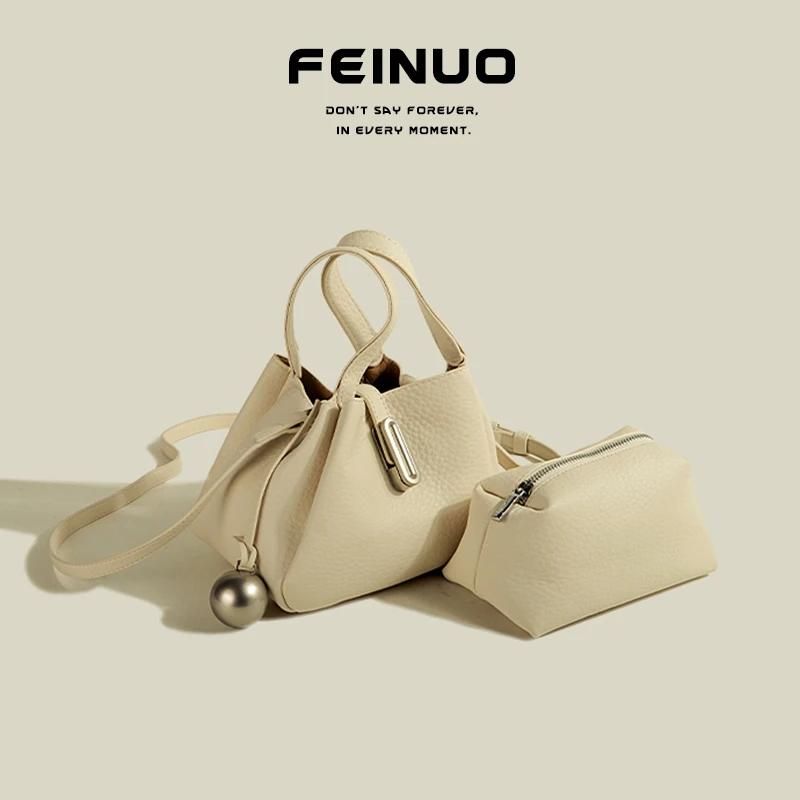 【FEINUO/妃诺】今年流行手提包2024新款高级感荔枝纹单肩斜挎包