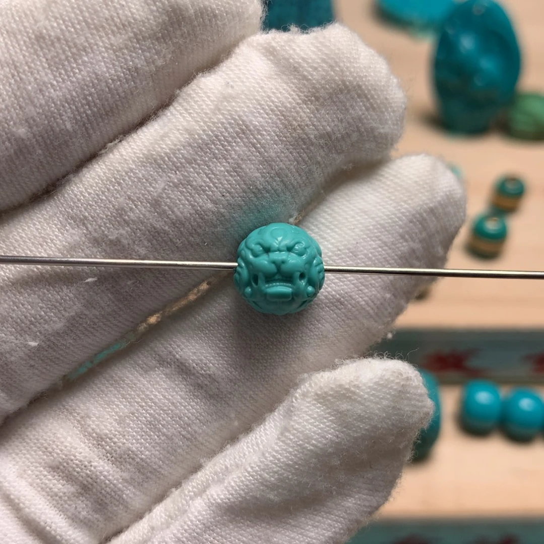 绿松石兽珠未镶嵌9.2m m