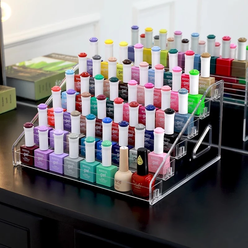 指甲油胶收纳盒粉底腮红眼影盘分格整理置物架吧唧徽章谷子展示架