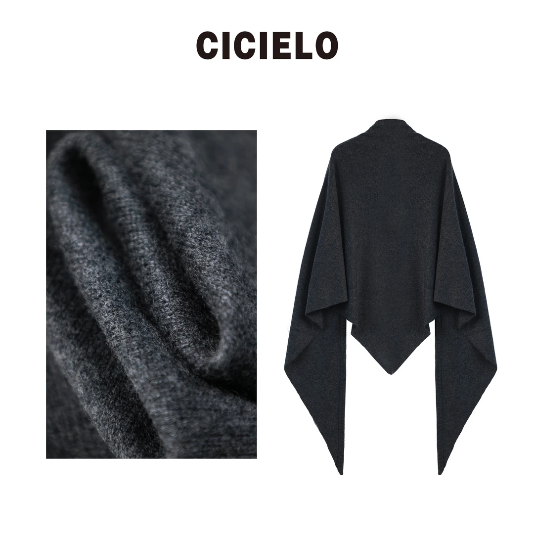 【CICIELO】超大羊绒气质轻奢温暖百搭三角针织披肩围巾