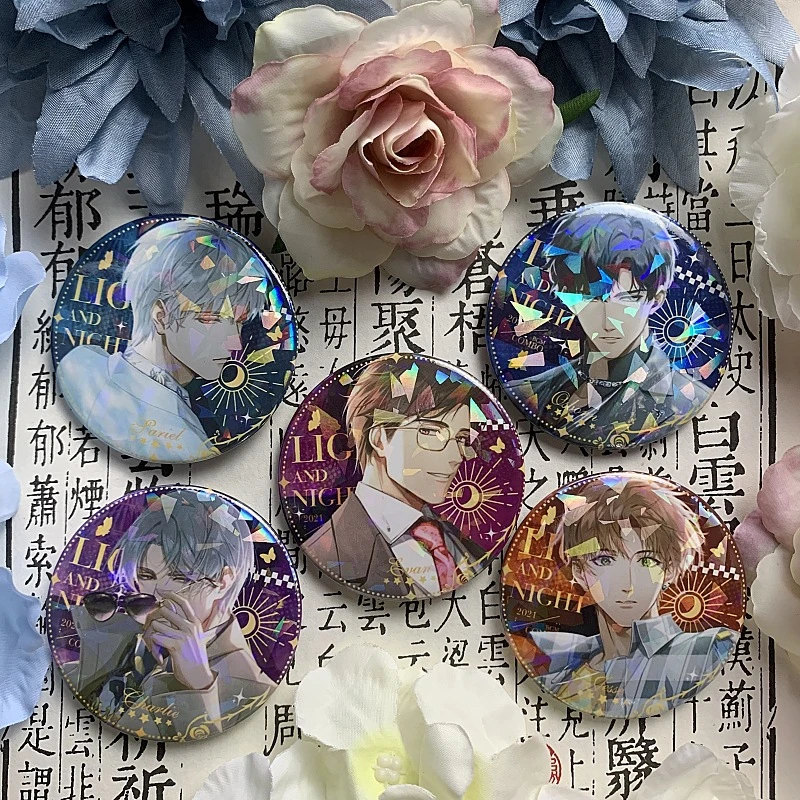 光与夜之恋周边吧唧日谷底徽章查理苏陆沉萧逸夏鸣星齐司礼镭射