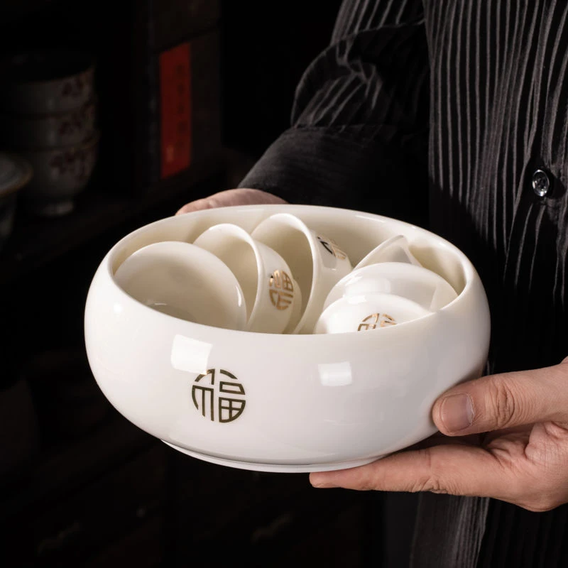 茶洗缸大号特大水盂功夫笔洗茶具盆配件大全陶瓷器高档家用品中式