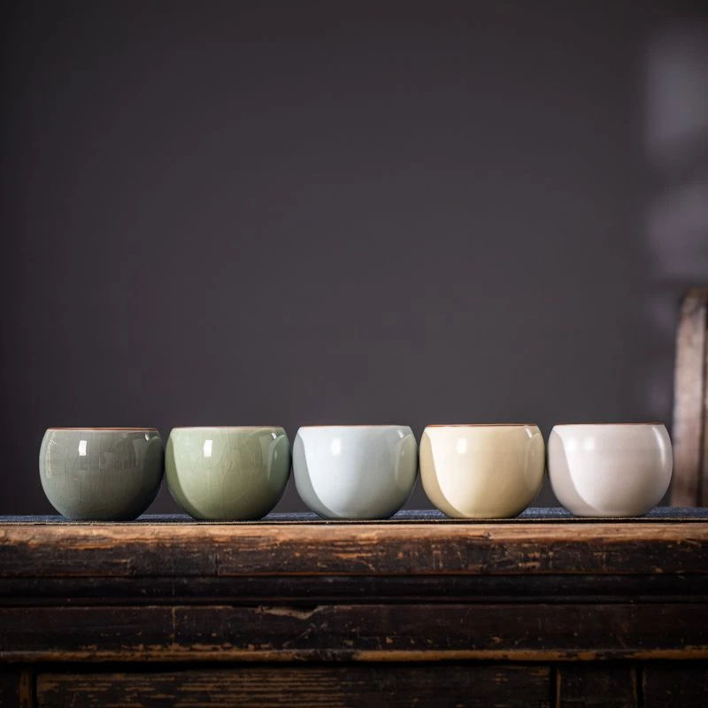 哥窑陶瓷功夫茶杯单个主人杯复古品茗茶盏茶碗汝窑个人杯单杯天青