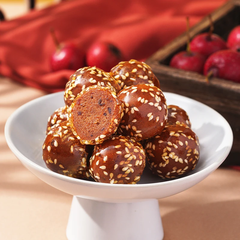 御食园冰糖葫芦500g即食小包装无核山楂球酸甜味休闲零食果脯蜜饯