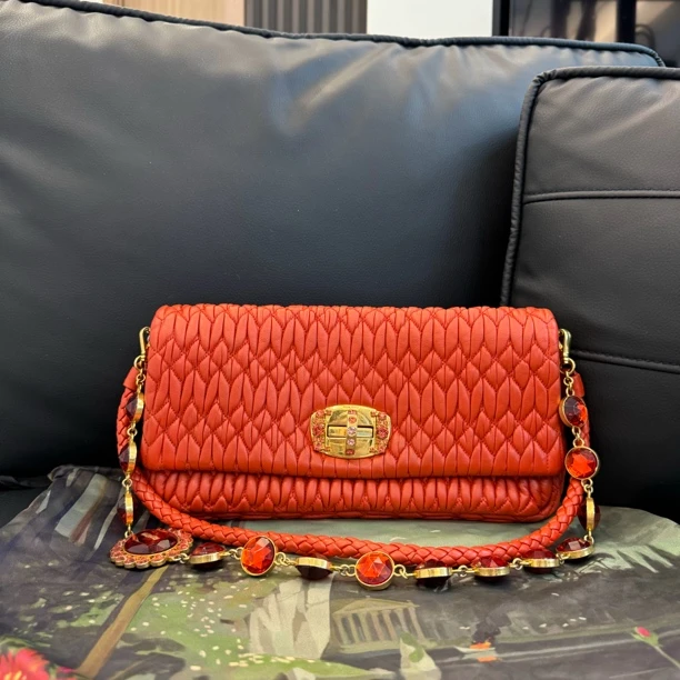 95新 MIU MIU/缪缪 缪缪钻石链条包