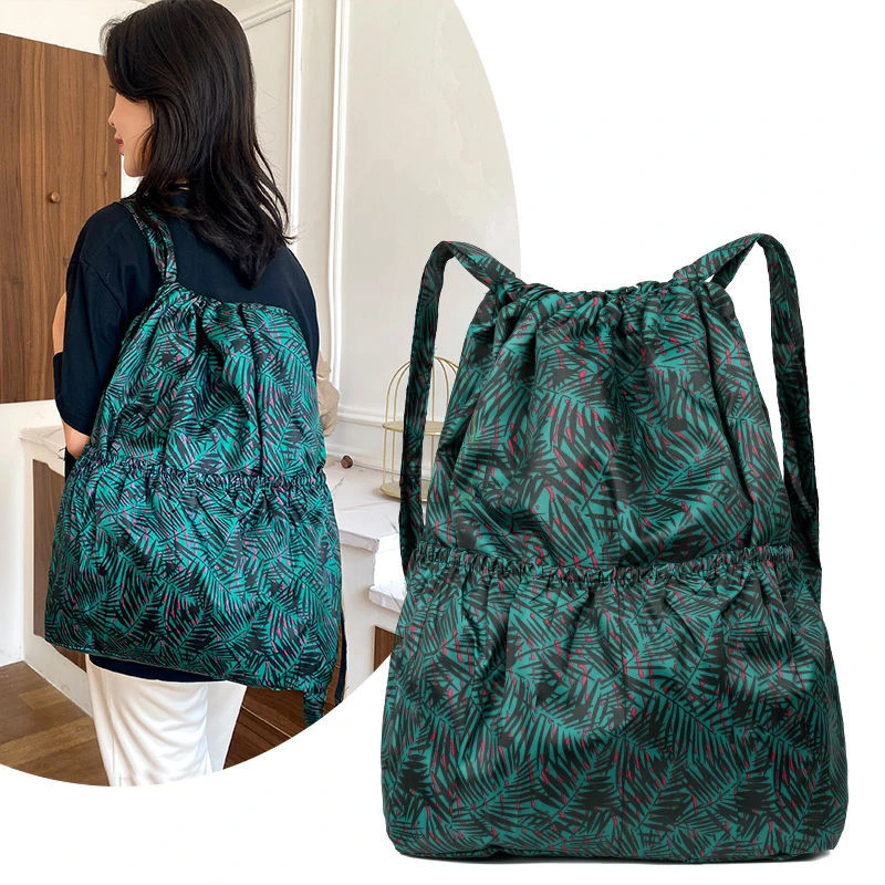 大容量抽绳折叠轻便双肩背运动简易背包双肩包健身束口双肩背包