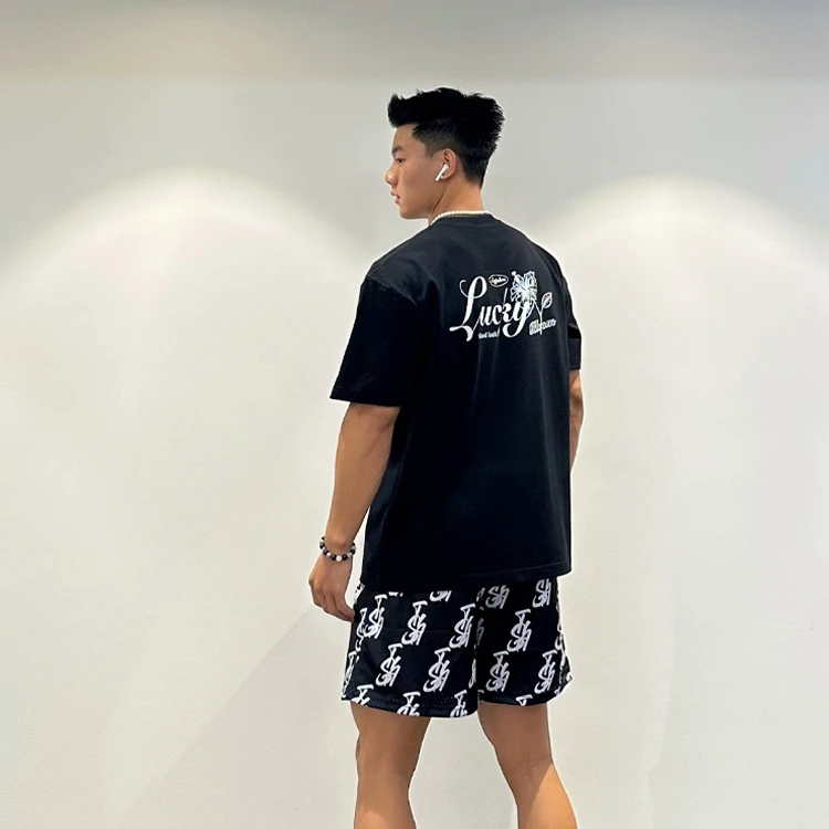 Satjdm运动短袖美式纯棉T恤【绽放】健身跑步休闲重磅短袖国潮