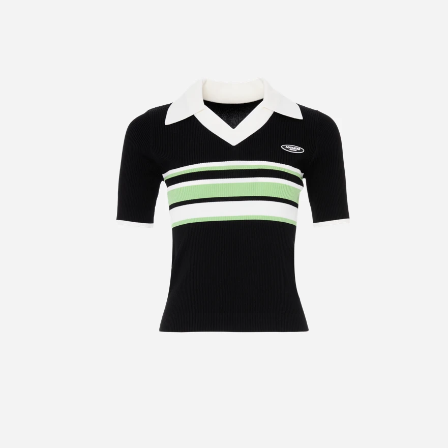 GEJIN/歌锦2024夏季新款时尚设计师款白领黑白绿针织衫9232461066