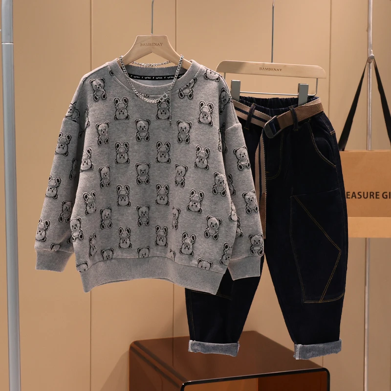 【现货】男童立体小熊卫衣2023秋装新款中大童儿童上衣时尚洋气8891