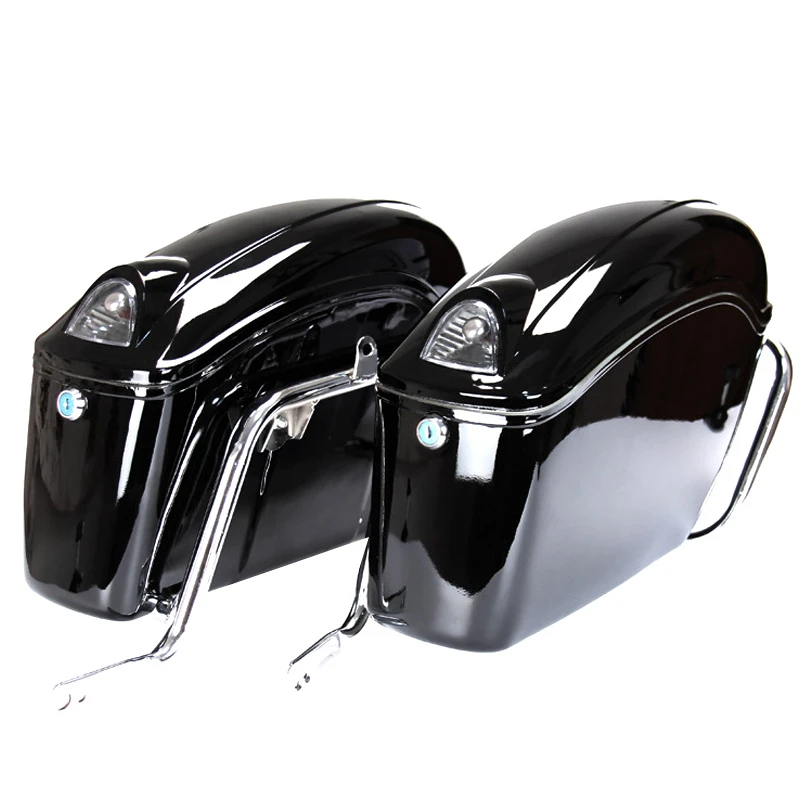 K8大地鹰王边箱摩托车侧挂箱偏箱后备箱耐用铁架经典尾箱挂箱黑色