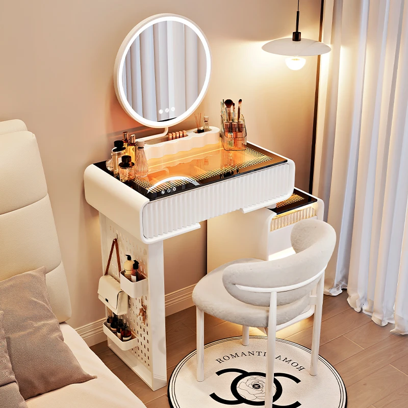 高档轻奢卧室家用收纳斗柜一体主卧台极简奶油风收纳柜大气梳妆台