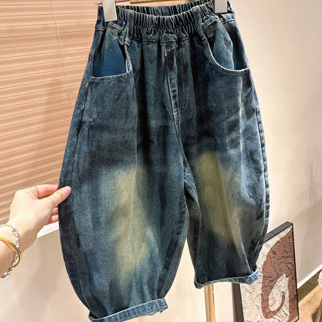 F2-6。270橘子秋款男童时尚个性百搭牛仔裤