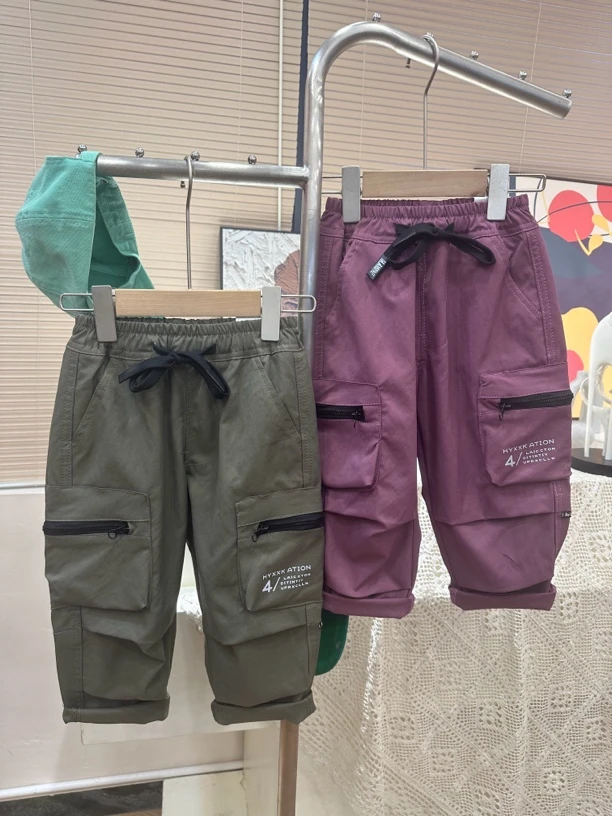 E2-1。93180橘子男女童秋款百搭韩版时尚休闲工装裤