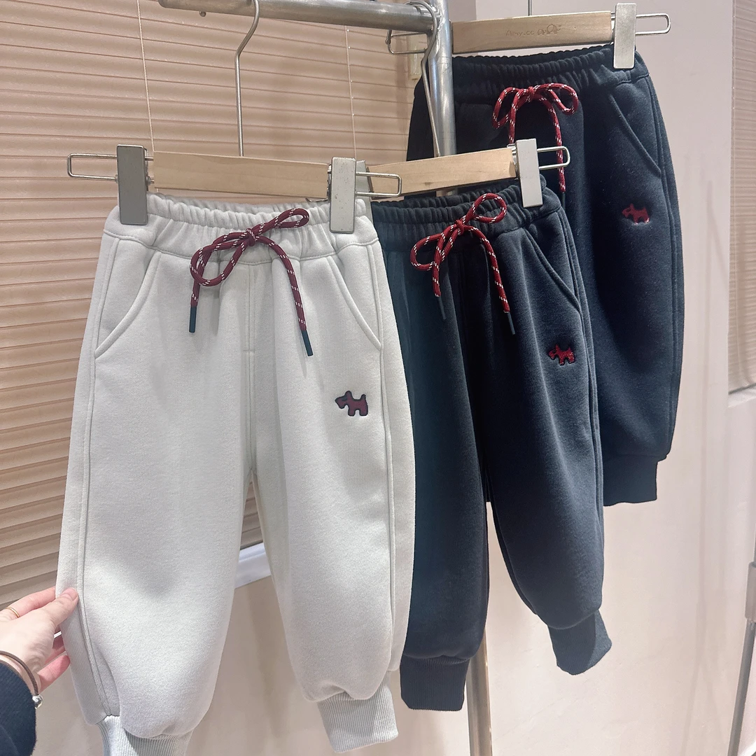 R3-1。6660橘子冬款一体绒男女童时尚休闲百搭卫裤