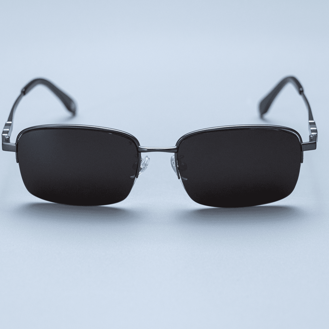 纯水晶眼镜深茶色半框男款防紫外线黑色时尚高档太阳眼镜百搭潮流