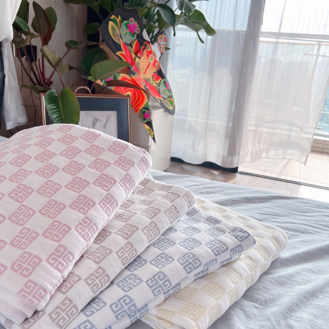 【棉花糖】清新格子简约毯子小盖被纯棉自然舒适沙发居家办公可盖