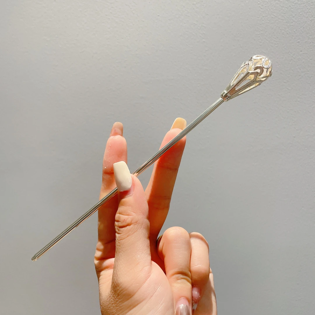 简约大气百搭发簪女简约现代清冷感金属簪子新中式盘发钗头部配饰