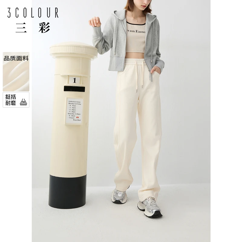 【品牌福利】三彩2024冬季新款松紧高腰窄版香蕉裤休闲长裤直dbq