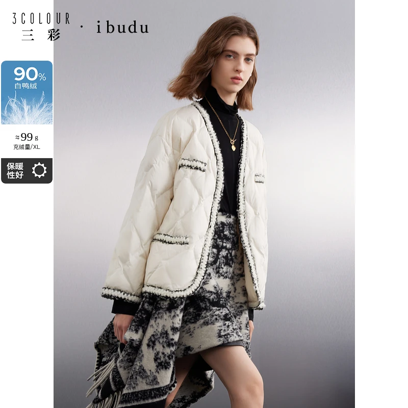 【大叔专享】E394Z1041YY0三彩ibudu2024冬季新款香风羽绒服dbx