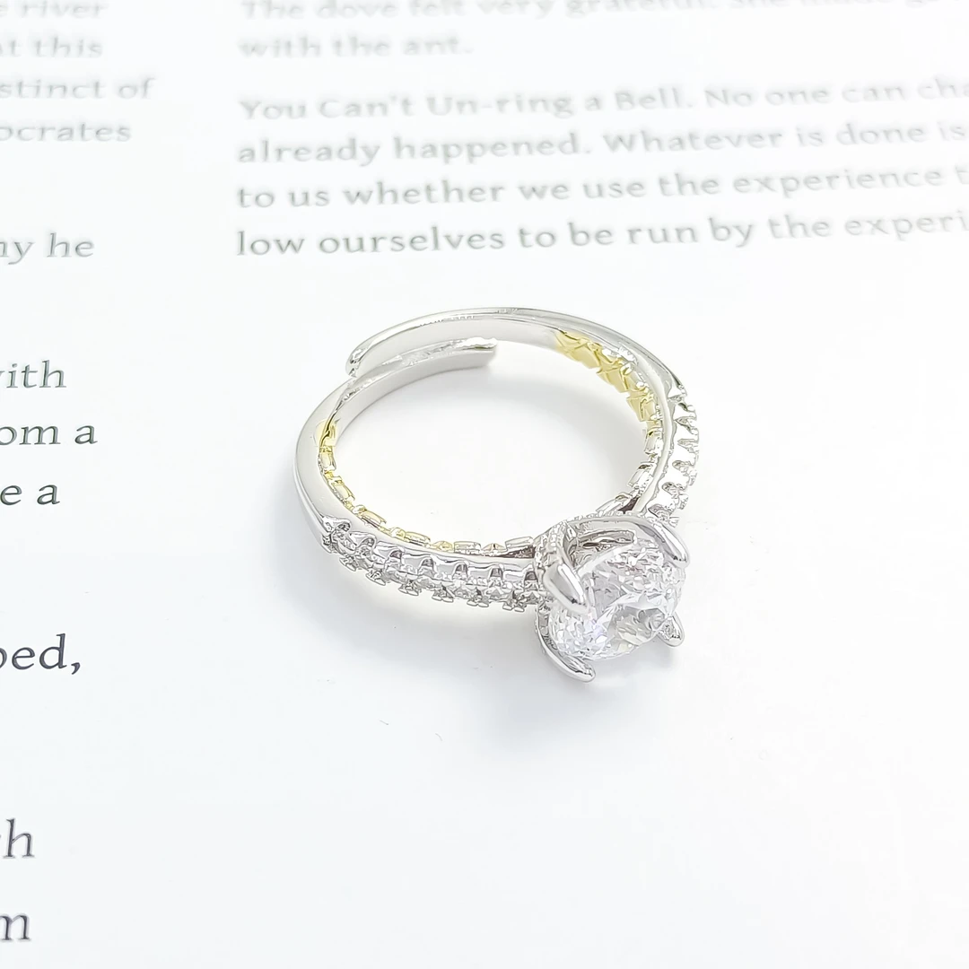 铜合金合成锆石戒指 FXLM-54518 戒指欧美经典气质精致小众时尚