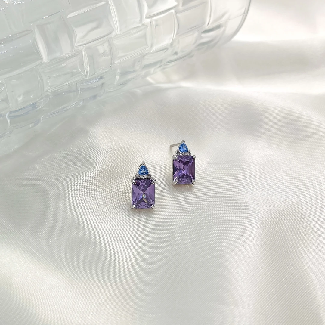 铜合金合成锆石耳饰 FXLM-54902 耳环欧美气质百搭镶嵌轻奢精致