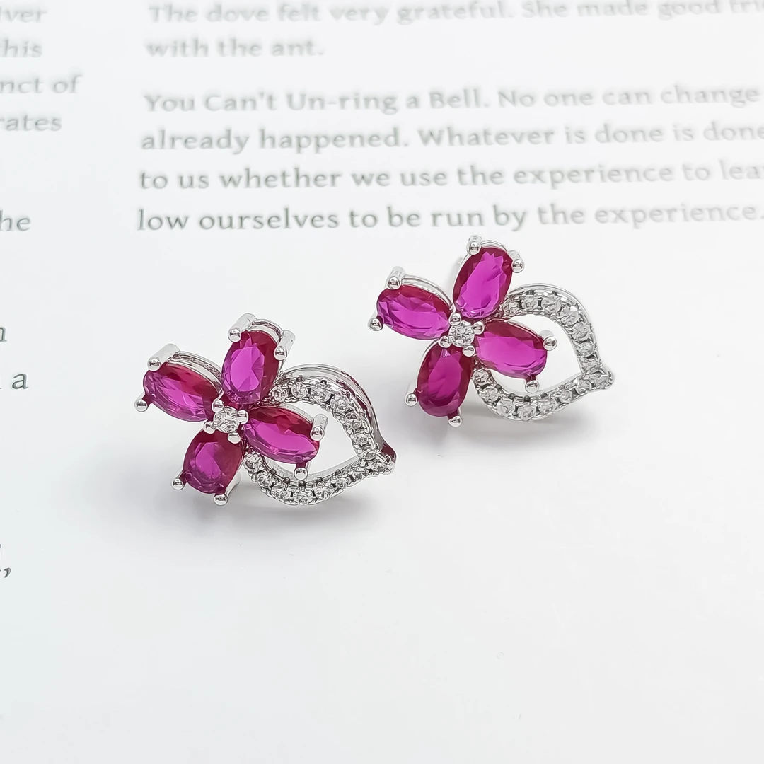 铜合金合成锆石耳饰 FXLM-54252 耳环欧美百搭时尚欧美简约气质