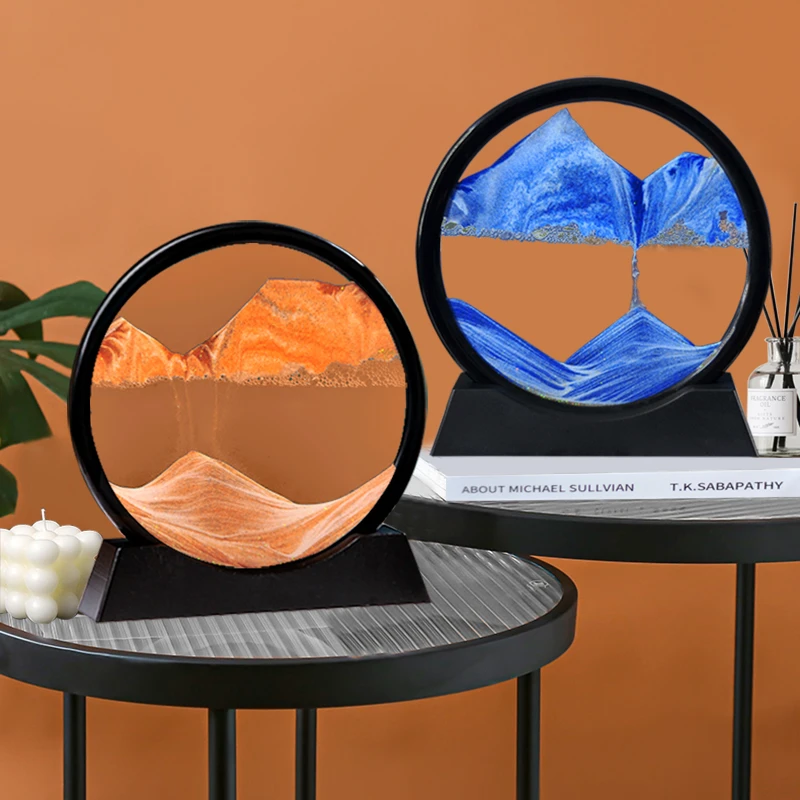 【一生一世】 流沙摆件7英寸家居装饰玄关办公室卧室旋转解压沙画