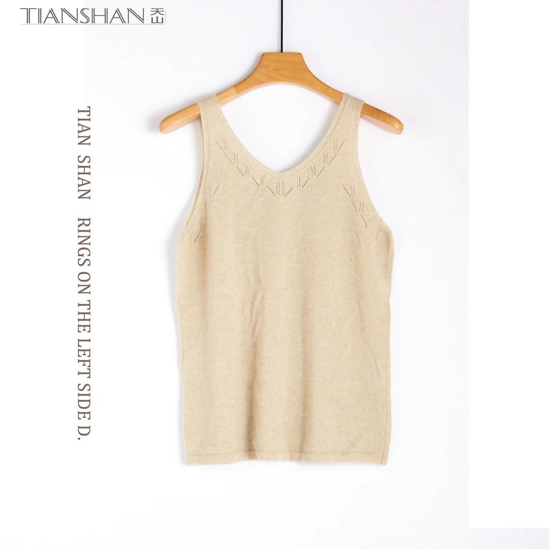 【100%山羊绒】秋春女高端休闲简约保暖羊绒吊带背心-YBNL3834T