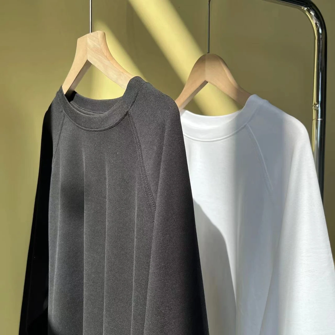 秋冬/百搭基础单品//圆领短款长袖T