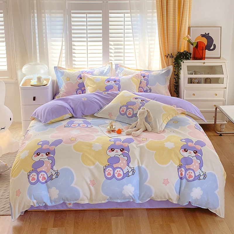 被套单件纯加厚小清新亲肤磨毛斜纹被套罩学生150x200双人200x230