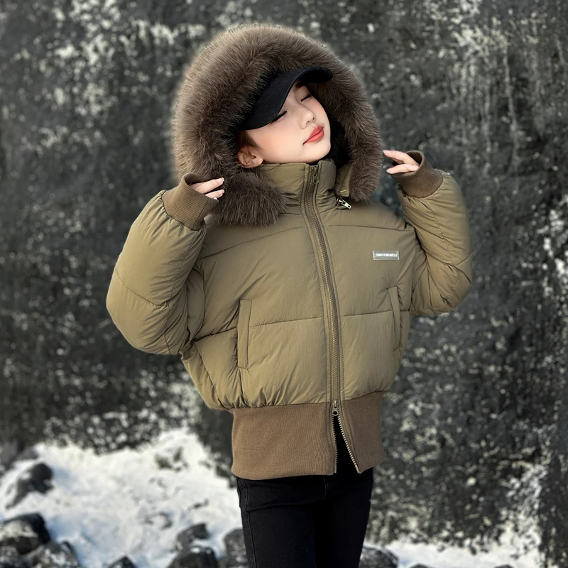 女童棉服冬季2024新款洋气儿童棉袄冬装外套女大童加厚洋气棉衣潮