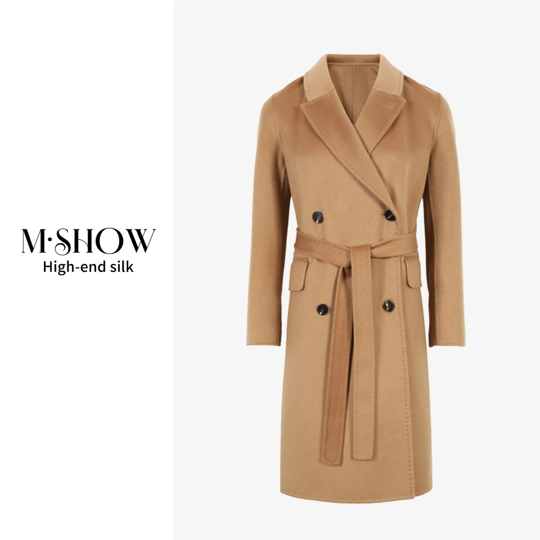 【100%山羊绒】经典轻奢801纯色女士双面呢中长款全绒大衣3010Y