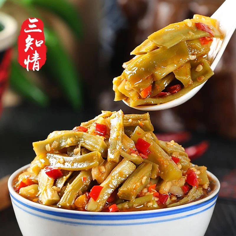 三知情 香辣贡菜280克/瓶 微辣微酸新鲜脆爽下饭开盖即食湖南葱0g