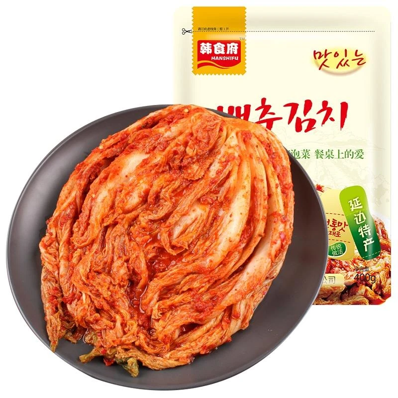 韩食府韩式泡菜辣白菜延边朝鲜泡菜400g*3包腌制传统新鲜下饭葱0g