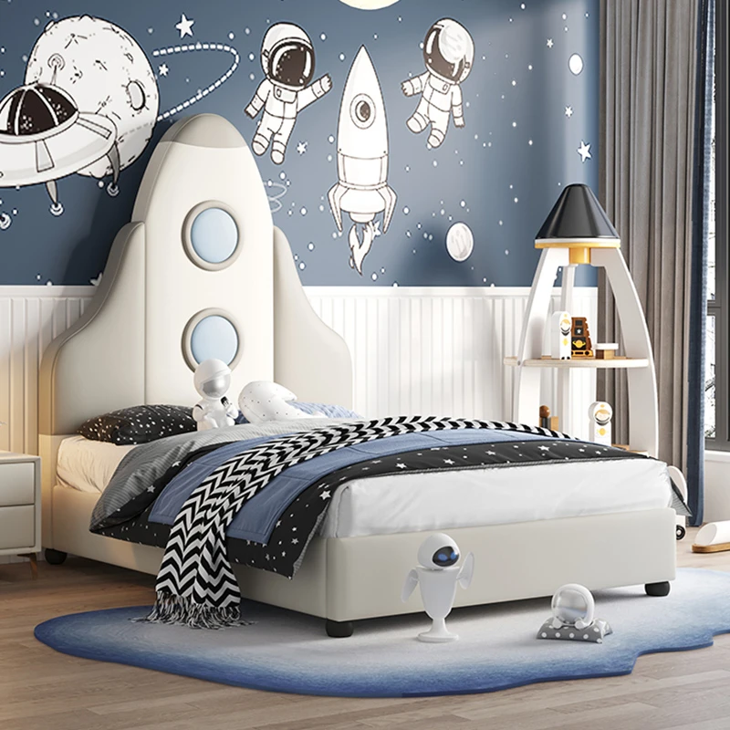 太空火箭儿童床男孩子现代轻奢1.5m青少年床卧室儿童房男童小孩