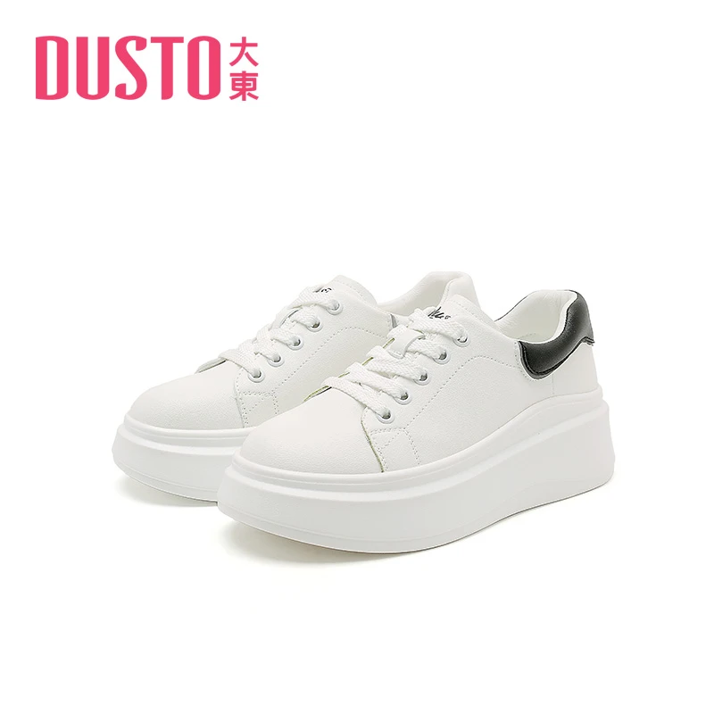 DUSTO/大东小白鞋春季新款休闲鞋时尚百搭板鞋女厚底增高女鞋0700