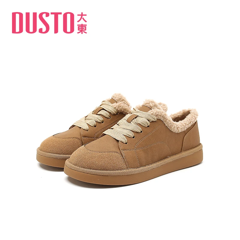 大东2025秋冬新款板鞋女加绒加厚保暖女鞋时尚平底防滑0728