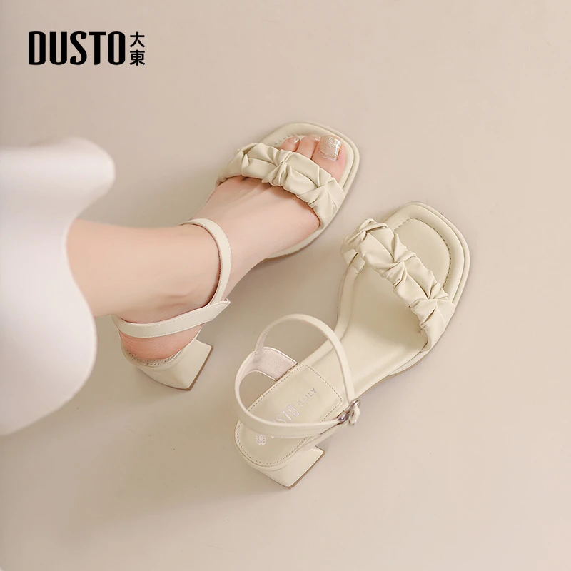 DUSTO/大东高跟凉鞋女夏外穿通勤2025年夏季新款优雅时尚女鞋0014
