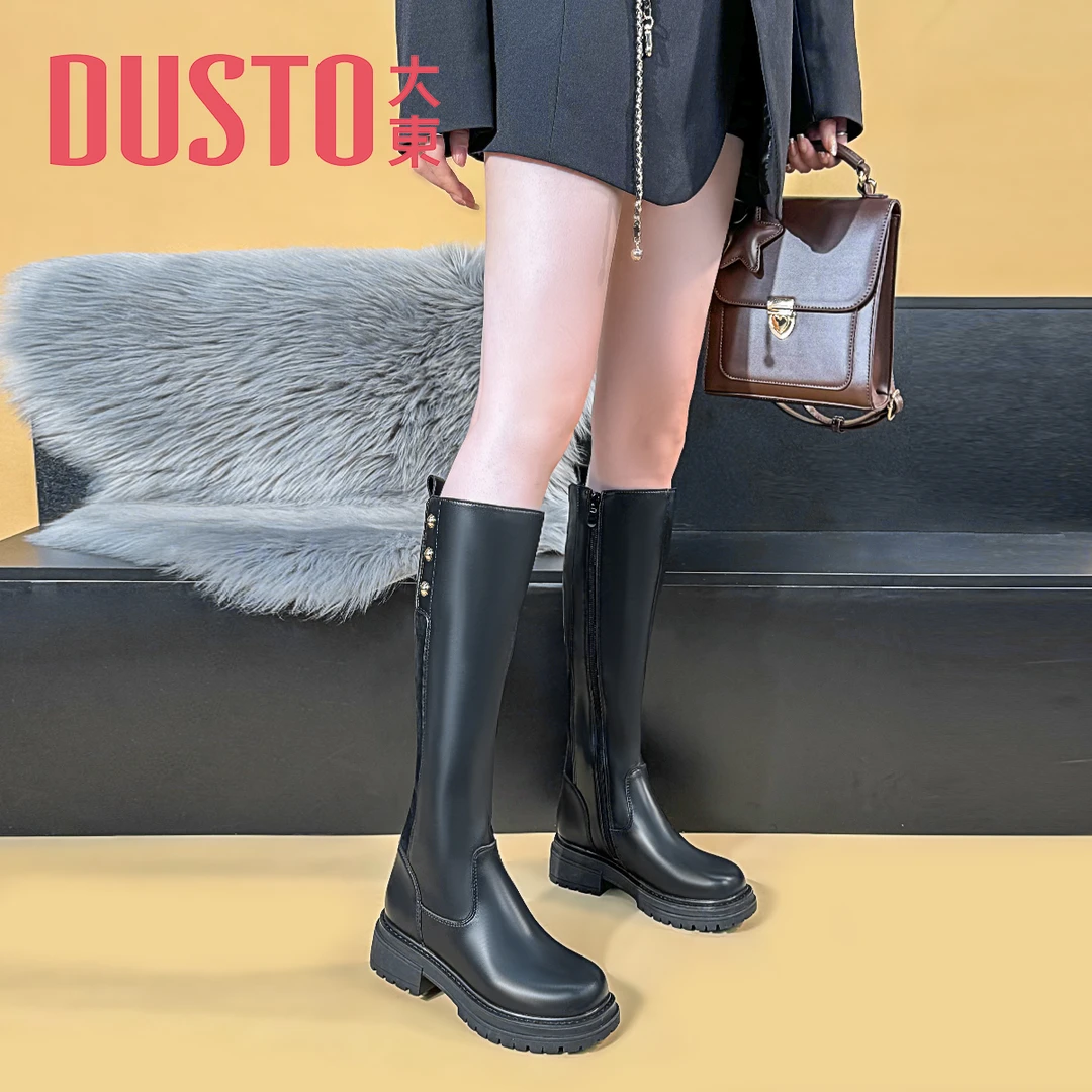 大东靴子女长筒靴2025秋冬爆款洋气骑士靴胖腿显瘦小个子女靴0120