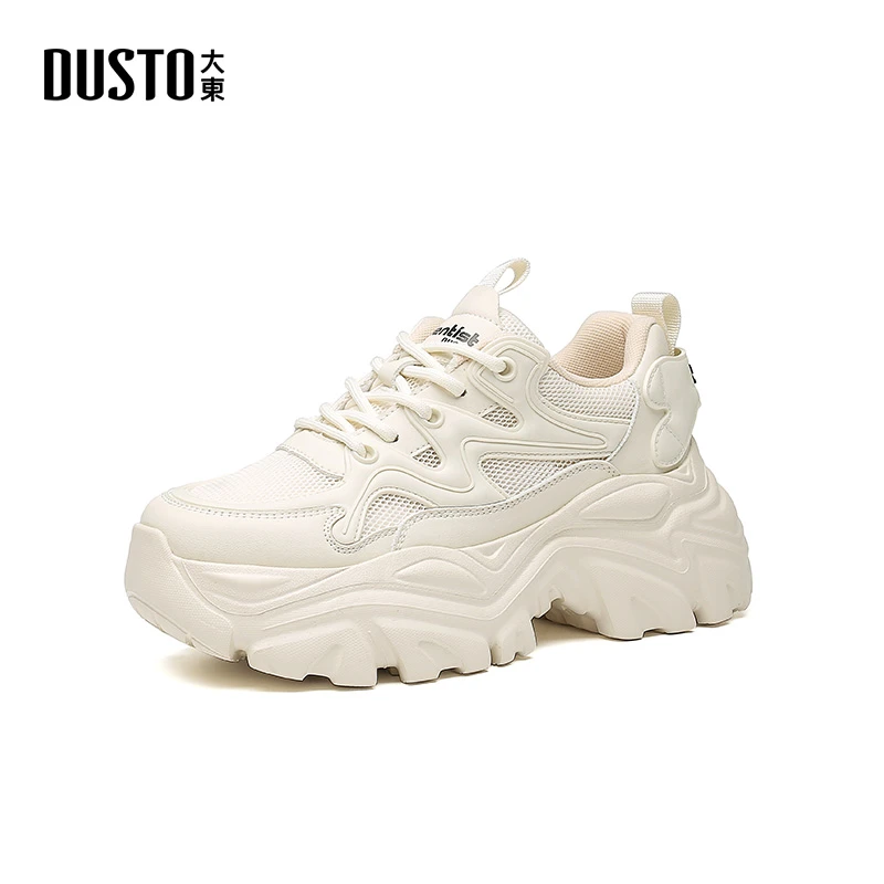 大东网面透气运动鞋春季上班新款厚底增高跳操老爹鞋休闲女鞋0310