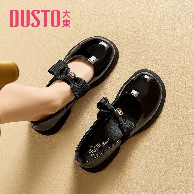 大东百搭玛丽珍女鞋2025秋季新款法式浅口蝴蝶结单鞋小皮鞋1702